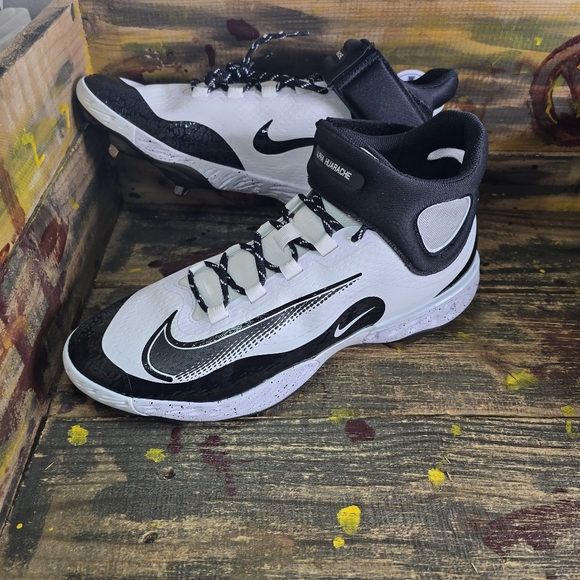 Nike Alpha Huarache Elite 4 Mid Men’s Size 13 Baseball Cleats White FD2744-107